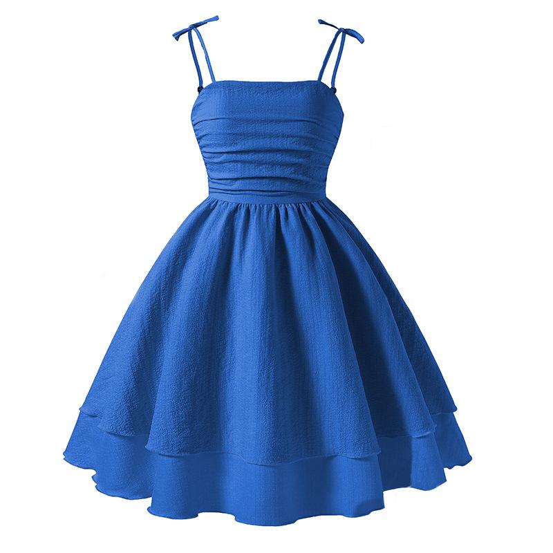 Dívčí módní šaty 2025 Letní dětské princeznovské šaty s mašlí na ramínka