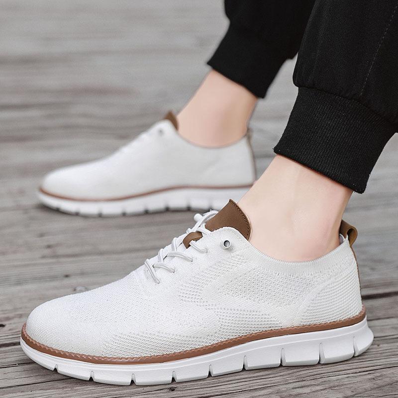 

Большой размер 48 британская повседневная мужская обувь Brock модный тренд тканая поверхность дышащие легкие спортивные мокасины 39 белый