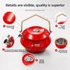 Camping Kettle 304 Stainless Steel Outdoor Coffee Tea Pot with Thick Silicone Handle Red Enamel Coating Fast Heating Portable Water Boiler for Hiking
