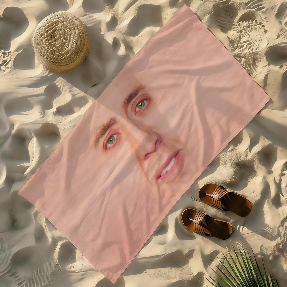 Funny N-Nicolas C-Cage Meme Towel Soft Lightweight Anti-Sand Large Beach Towel Quick-Drying Bath Sports Family