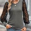 Sli Long Sve T-irt Women's Slim Fit Color Blo Faionable Top round Ne Bubble Sve Polyester Fabric