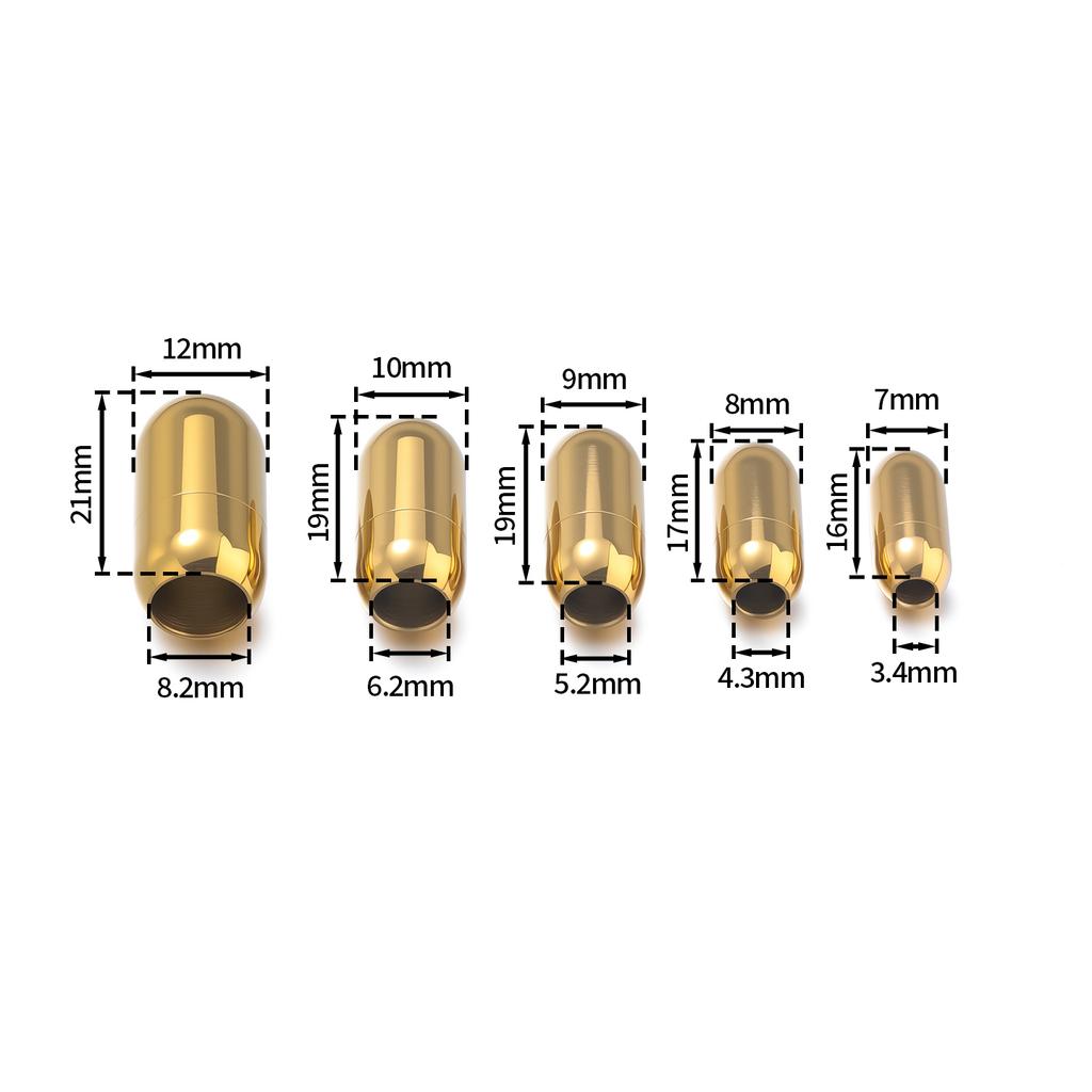 1 Stück Edelstahl 7-12mm Magnetverschlüsse Lederband Armband Magnet Spitze Schnalle Halskette DIY Verbindungsstücke Schmuckherstellung