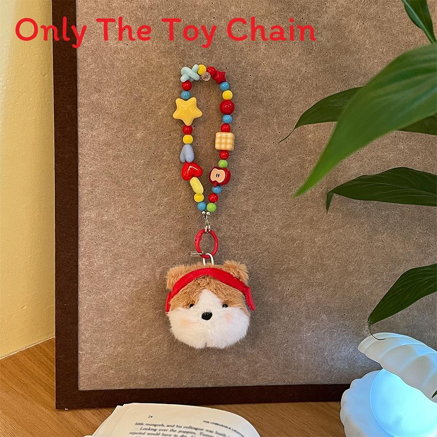 Plush Dog Phone Charm With Cartoon Hat For Gift And Decoration