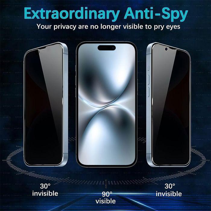 4 Pièces Verre Trempé Anti Espion pour iPhone 17e - Installation Facile Anti-Rayures 9H