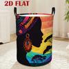 1pc, 2D Flat Printed Dirty Clothes Basket with African Style, Giraffe Tree Rainbow Pattern Reusable Storage Basket Suitable for Clothing Storage And O
