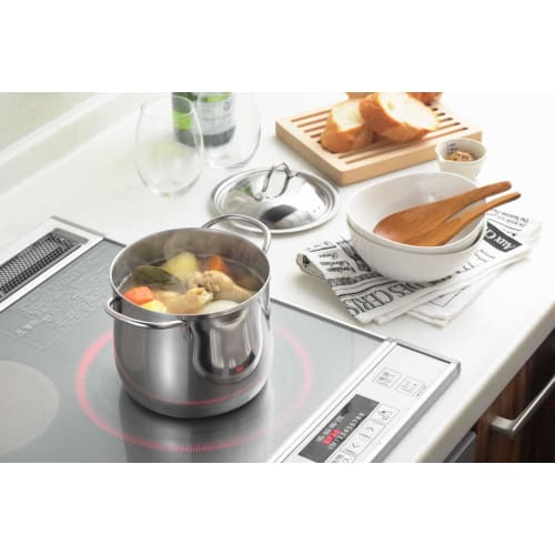 Yoshikawa Tsubame-Sanjo IH-Compatible Stew Pot, 14cm, 2L, with Graduations, IH/Direct Heat Compatible, Deep Pot with Handles, Stainless Steel, Made In