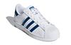 adidas Originals SUPERSTAR Comfortable Low Top Skateboard Shoes White Blue Tail Unisex F34163