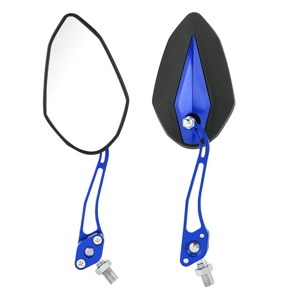 Pair 8mm 10mm Universal Motorbike Motorcycle Rearview Mirror Rear View Side Mirrors Blue