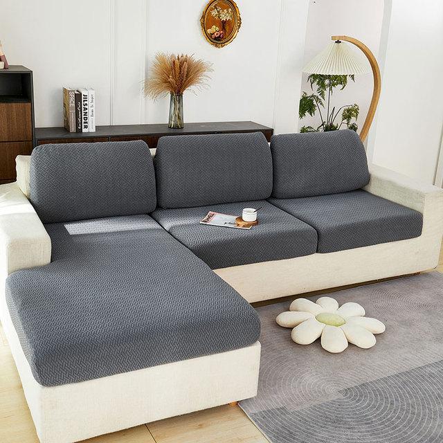 Jacquard Fabric Sofa Seat Cover For Living Room Removable Solid Colors Couch Slipcover Thicken Elastic Furniture Protector