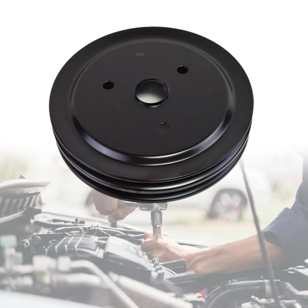 Automobil Kurze Wasserpumpe Kurbelwellenriemenscheibe 2 Nuten Langlebiger Ersatz Silber Swp für Chevy SBC 262 327 400