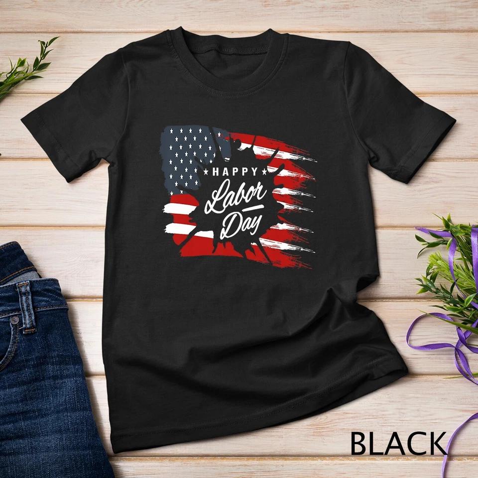 Happy Labor Day Tshirt American Flag Tee - T-Shirt Gift Unisex T-shirt 1 L