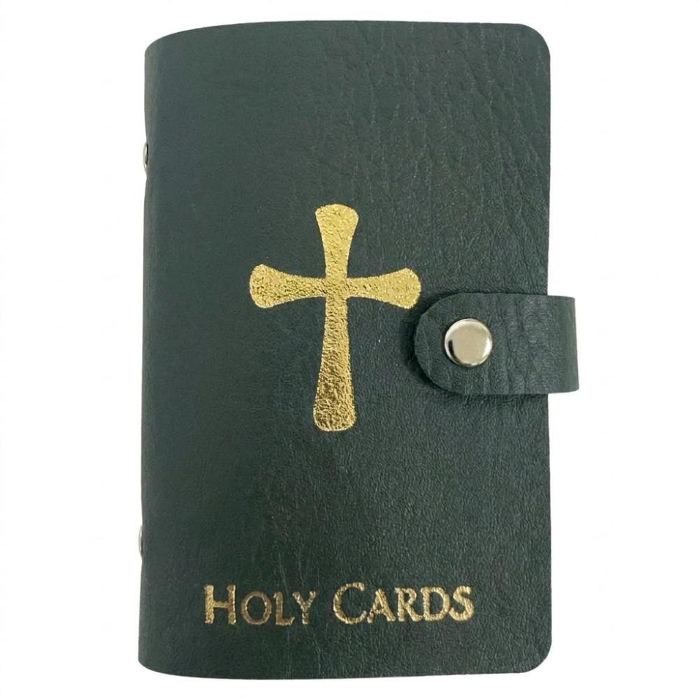 Compact Holy Card Booklet 40 Slots Mini Saints Cards Wallet Prayer Card Holder Church Devotional зелёный
