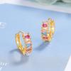 Colored Zircon French Hollow Earrings