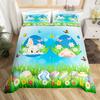 Easter Eggs Duvet Cover Boys Girls Cartoon Colorful Egg Theme Bedding Set Happy Easter Comforter Cover Floral Flower Quilt Cover