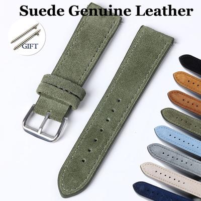 Pasek do zegarka Vintage Suede Strap do zegarka Seiko Cowhide Leather Watch Band do zegarka Omega do Rolexa Stitching Bracelet Sport Quick Release Replacement