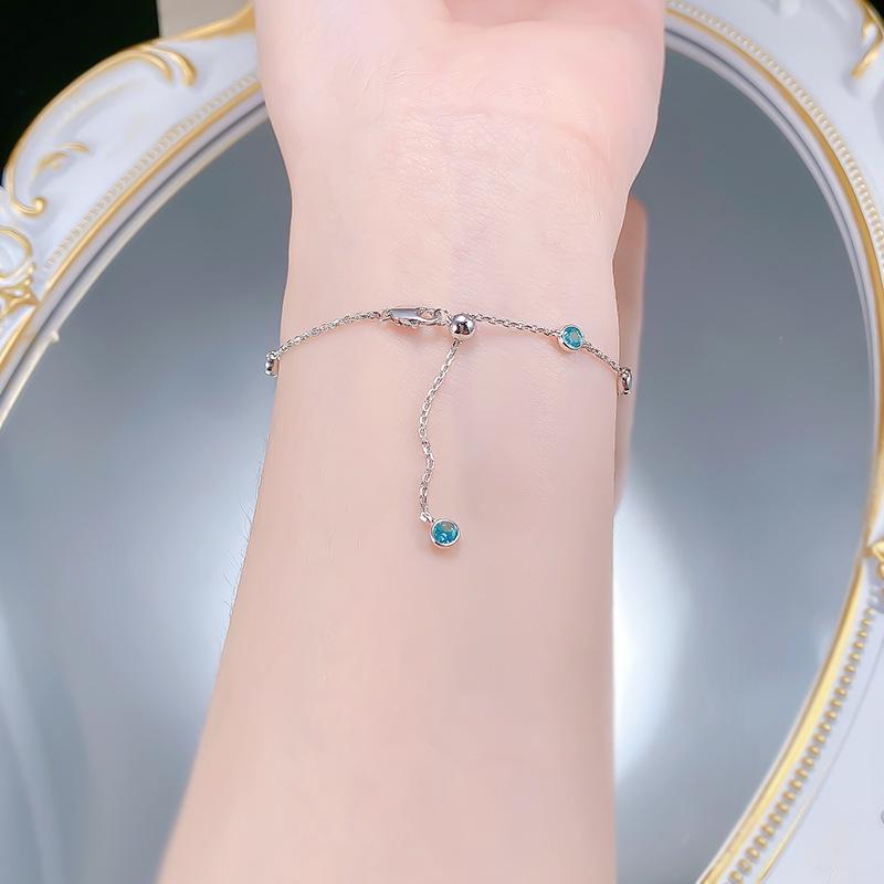 Zhuozhifan 2025 S925 Silver Para Color Bubble Bracelet-Anklet, Trendy & Versatile Summer Jewelry.