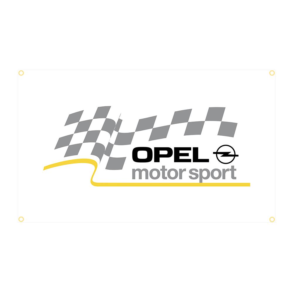 90x150cm Opels Motor Sport Metal Logo Flag Polyester Printed Garage or Outdoor Decoration Banner Tapestry