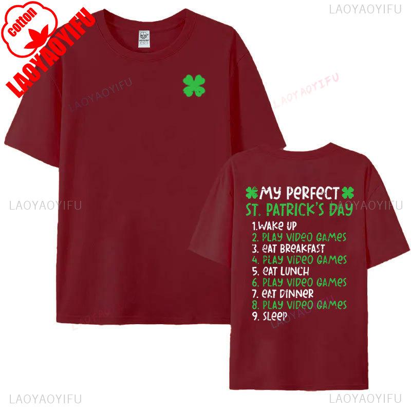 

Perfect St Patricks Day Play Video Games Graphic Tshirt Funny Gaming Enthusiast Man TShirt Summer Cotton Tees Camisetas Hombre 4XL