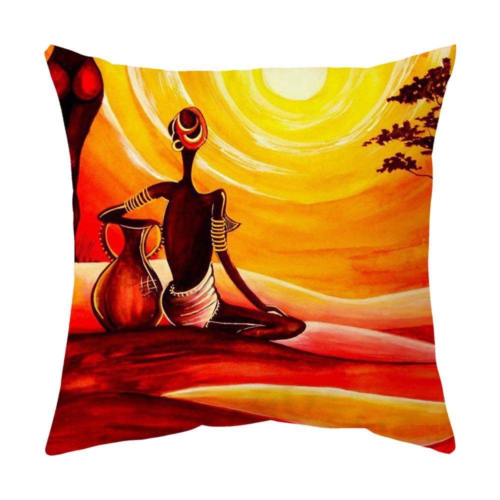 Bunte handbemalte ägyptische schwarze Autokissenhülle Sofakissen Kissen Heimkissen