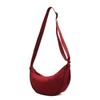 Large Capacity Nylon Hobos Bag Solid Color Vintage Style Shoulder Bag Simple Design Cotton Filled Crossbody Bag Daily Use
