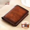 Genuine Men Leather Wallet Wallet Vintage Thin Short Multi Function Card Holder