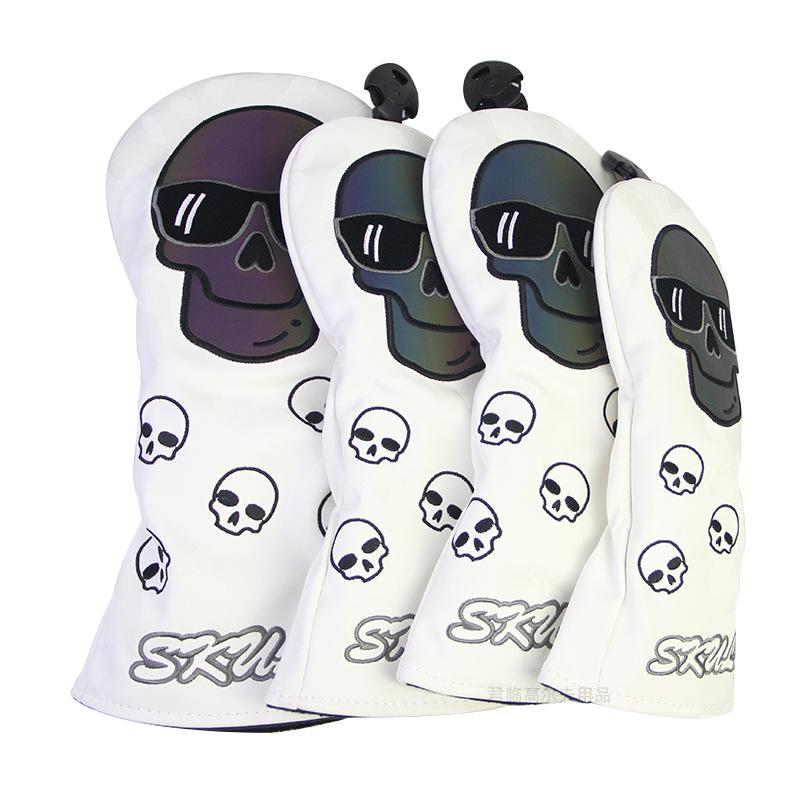 Waterproof Embroidered Skull Golf Club Head Cover - 3 Colors