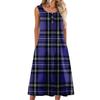 Damenmode lässiges ärmelloses Knopfdress mit Karomuster und Tasche