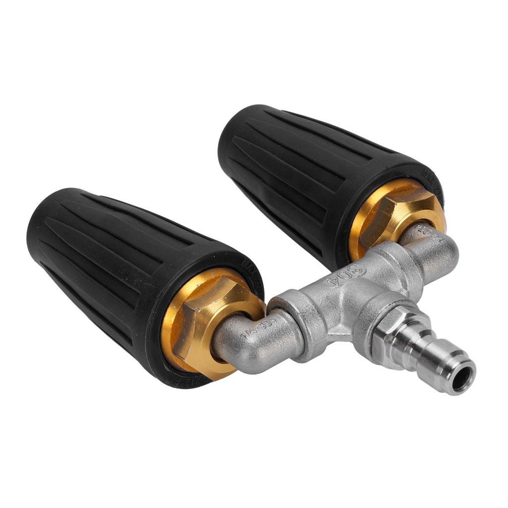 Pressure Washer Double Turbine Nozzle 1/4 Inch Stainless Steel 4000psi Double Rotating Turbo Nozzle