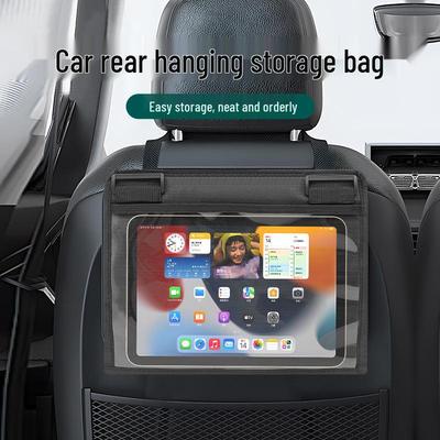Car Backseat Tablet Hanging Bag - Headrest Storage Organizer