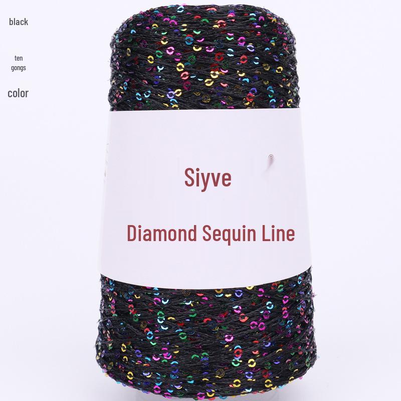 Filato di paillettes Siyue 2mm - Lana tessuta a mano per progetti fai da te (100 grammi)