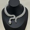 Tooxika Exaggerated Personality Diamond Encrusted Snake Opening Elastic Collar Fashion Temperament Necklace