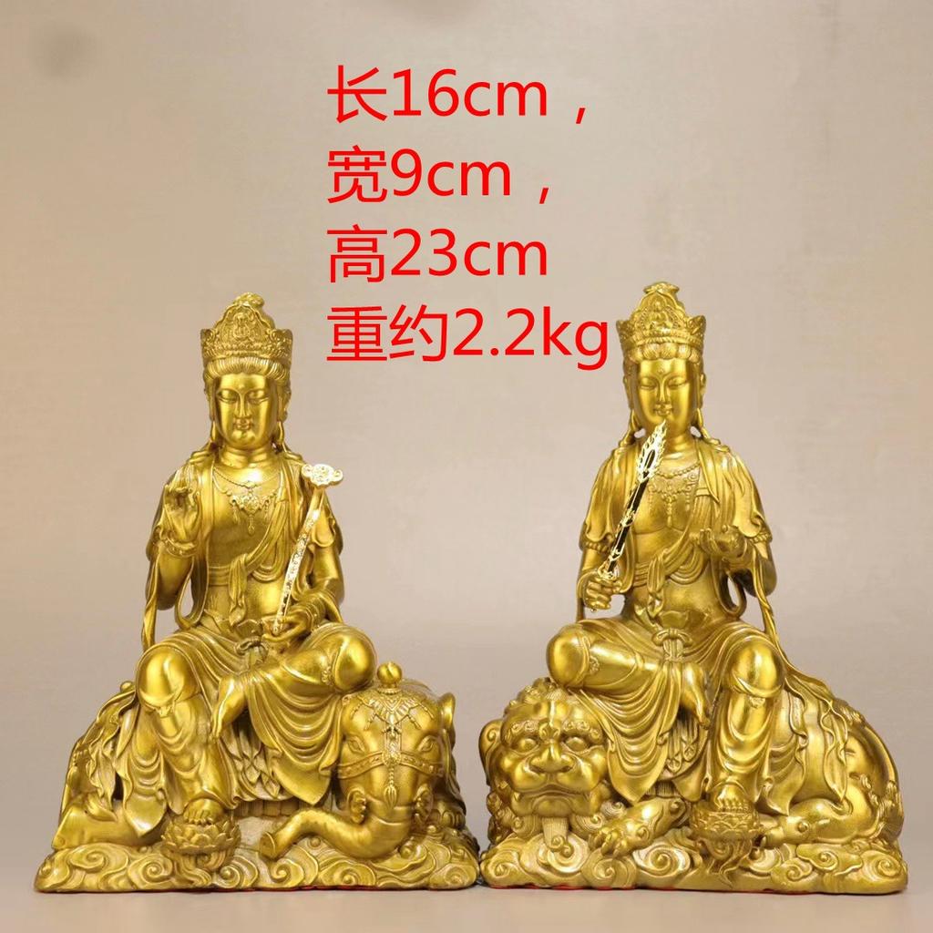 Manjushri Brass Home Decor Large Samantabhadra Mahavairocana Three Saints Buddha Statue Ornament
