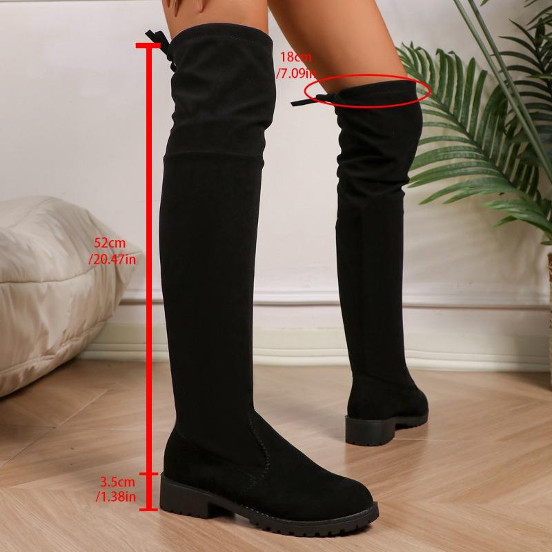 Stretch Long Faux Suede Boots Women Over-the-knee Boots Casual Black Sexy Nightclub Platform Shoes for Women Autumn Women Bottes