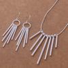 Copper Color Necklace Earring Jewelry Set Varying Lengths Of Frosted Smooth Cylindrical Pendant Bohemian Style Wedding Jewelry