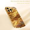 Gold textured electroplated glass phone case suitable for iPhone 17 16 15 14 13 12 11 Pro/Max/Plus shockproof back cover