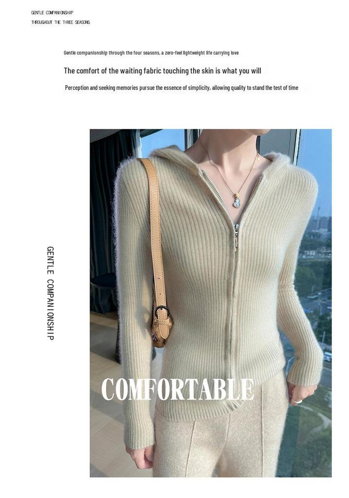 Autumn/Winter 100% Wool Hooded Pullover Sweater: Loose Knit Top Base Layer Hoodie
