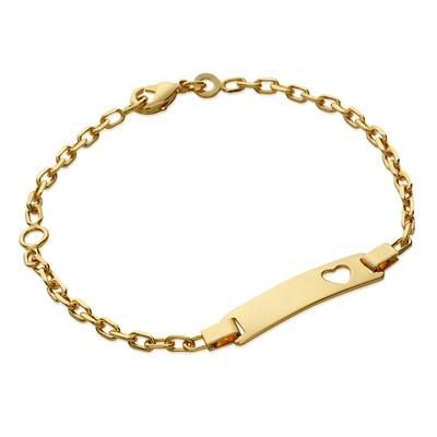 [K2411] - Gold Plated Curb Chain 'Bambino' Love - 16 Cm 5 Mm