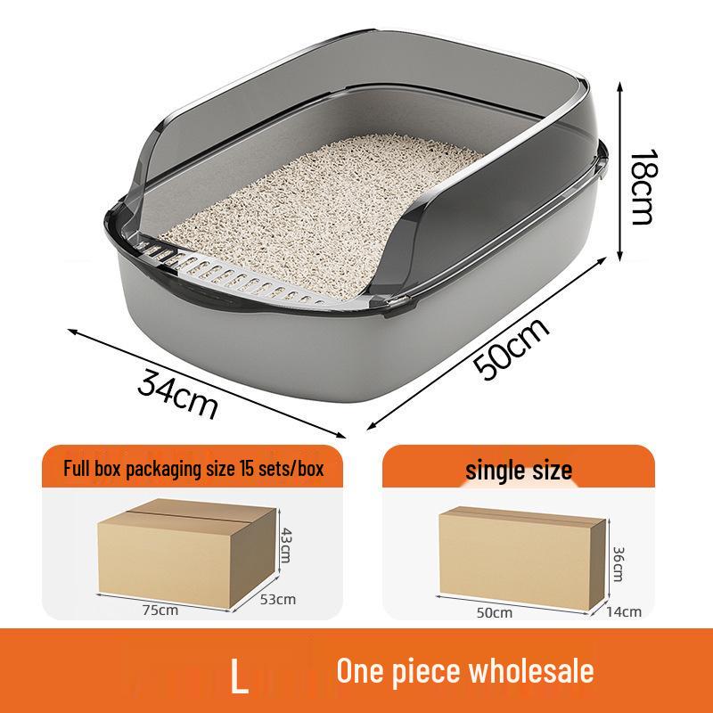 Extra Large High-Sided Cat Litter Box - Anti-Splash, Thickened Design