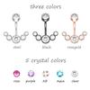 14g Crescent Jewel Cluster 316L Surgical Steel Belly Button Ring Piercing Jewelry Gift