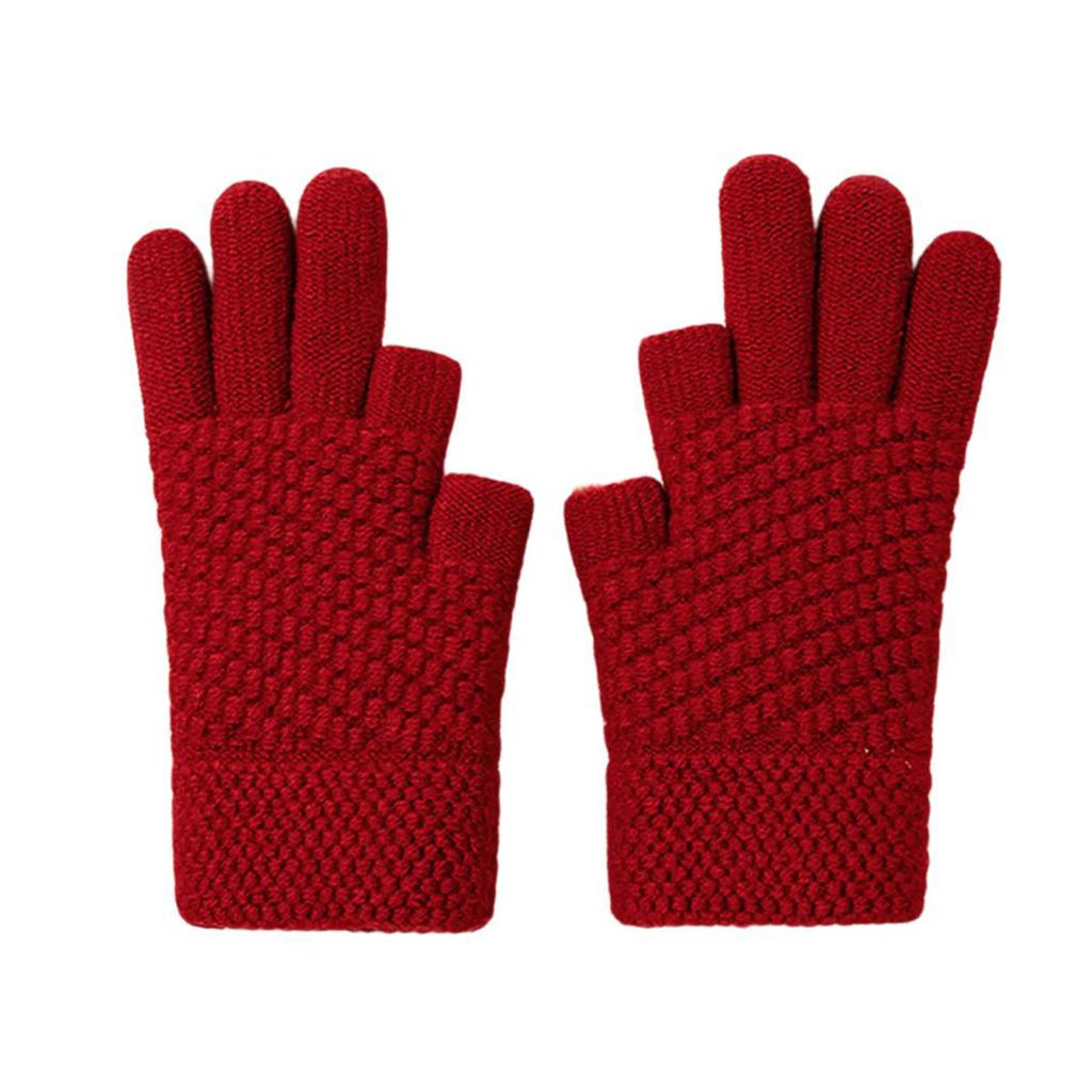 Women Stylish Thicken Thermal Gloves Thick Gloves Stylish Knit Thermal Gloves Winter Warm Full Finger Gloves