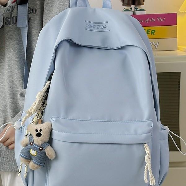 Schoolbag New Japanese Simple College Student Versatile School Bag Junior High School Student Large Capacity Solid Color Leisure Travel Backpack