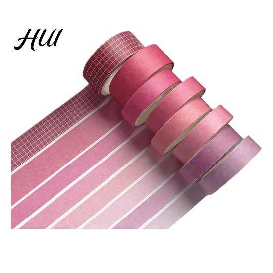 Scrapbooking Decorative Tape 8 Rolls Washi Set, Stickers, Aesthetic Solid Color Tapes Neat Storage Set for Supplies, Journaling Junk Journal, Wrapping