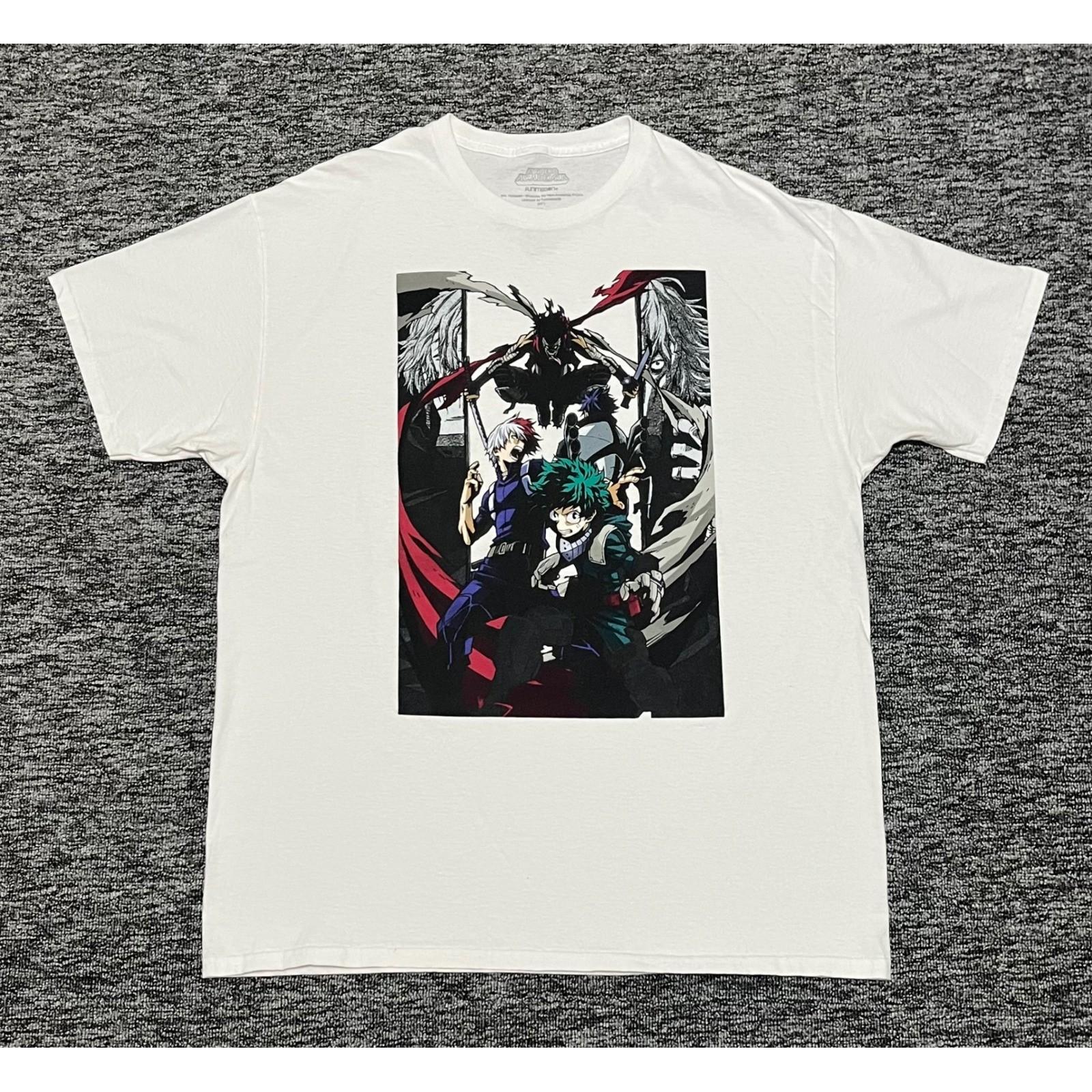 My Hero Academia Mens XL White Graphic Tee Anime Deku Todoroki T-Shirt 2021 XL
