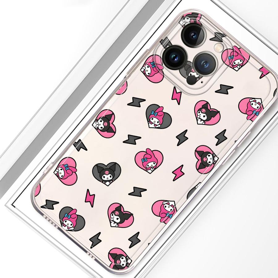 

Sanrio Kuromi Case for iPhone 17 Pro Max XR 12 Mini 13 Pro 14 Plus 11 16 XS Max 15 Air 7 8 Soft Phone Cover iPhone 16e