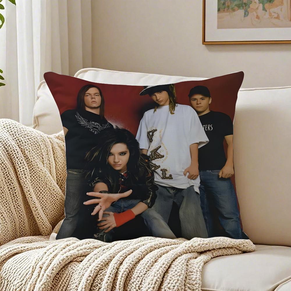 Rock Band Ttokio Hotel Cushion Cover Plush Decorative Pillow Case With Hidden Zipper Cutecore Room Decor For Home