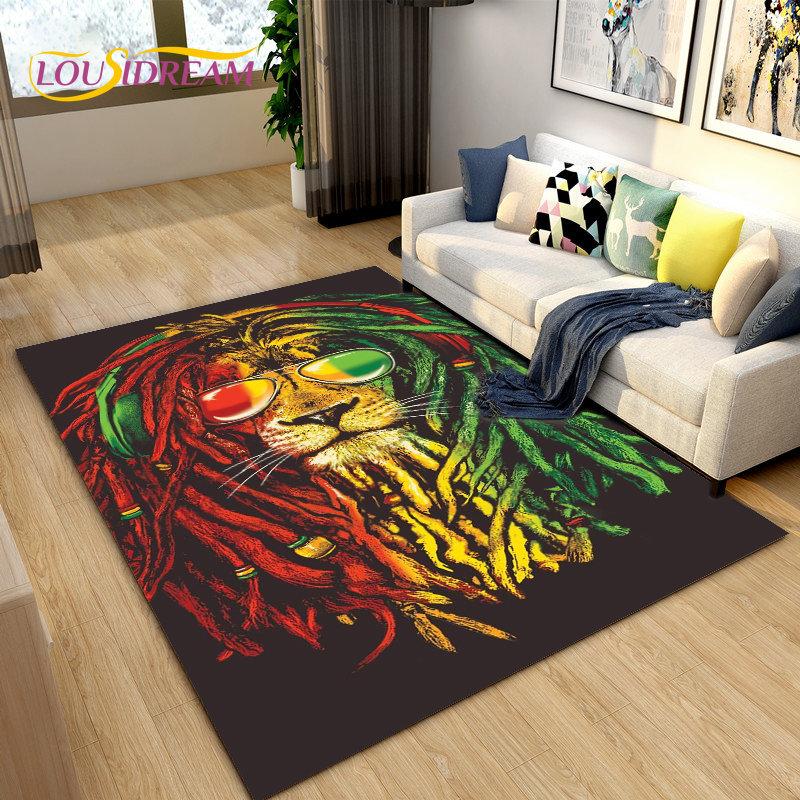3D Beast Lion Cartoon Animal Area Rug Carpet for Living Room Bedroom Playroom Sofa decor home Non-slip rug Floor Mat Soft