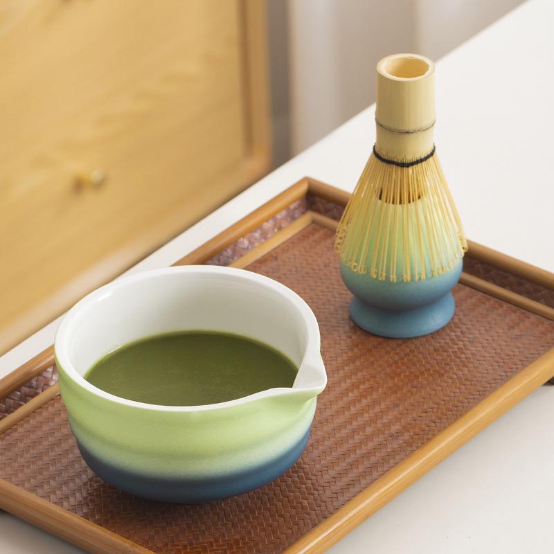 2-piece Matcha Tea Set, Japanese-style Ceramic Matcha Bowl, Natural Matcha Grains, Color Box Gift Box, Tea Ceremony