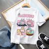 Labubu Cartoon Children's Short Sleeved T-shirt Casual Top Unisex Summer Round Neck Printed Girls' Clothing
