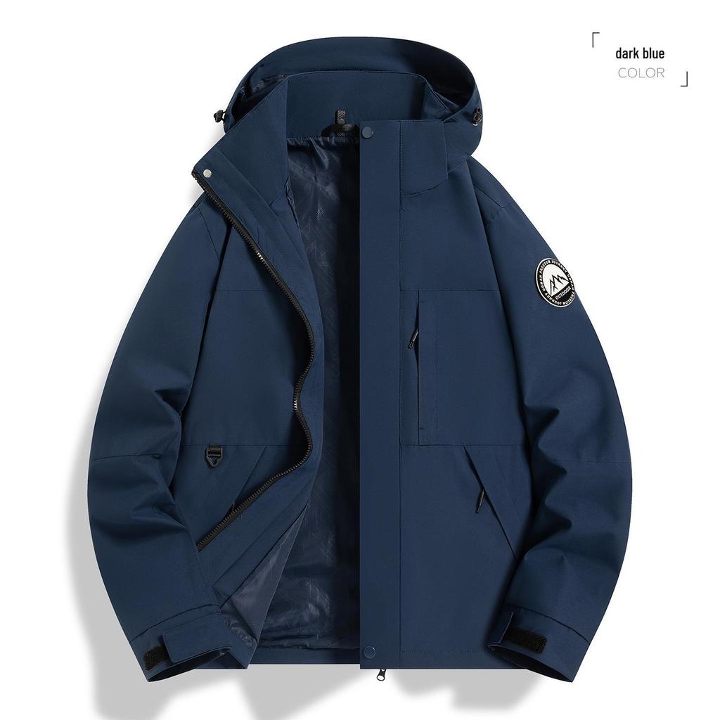 Trendy Unisex Windproof Waterproof Shell Jacket for Spring/Autumn Mountain Activities - Customizable Logo