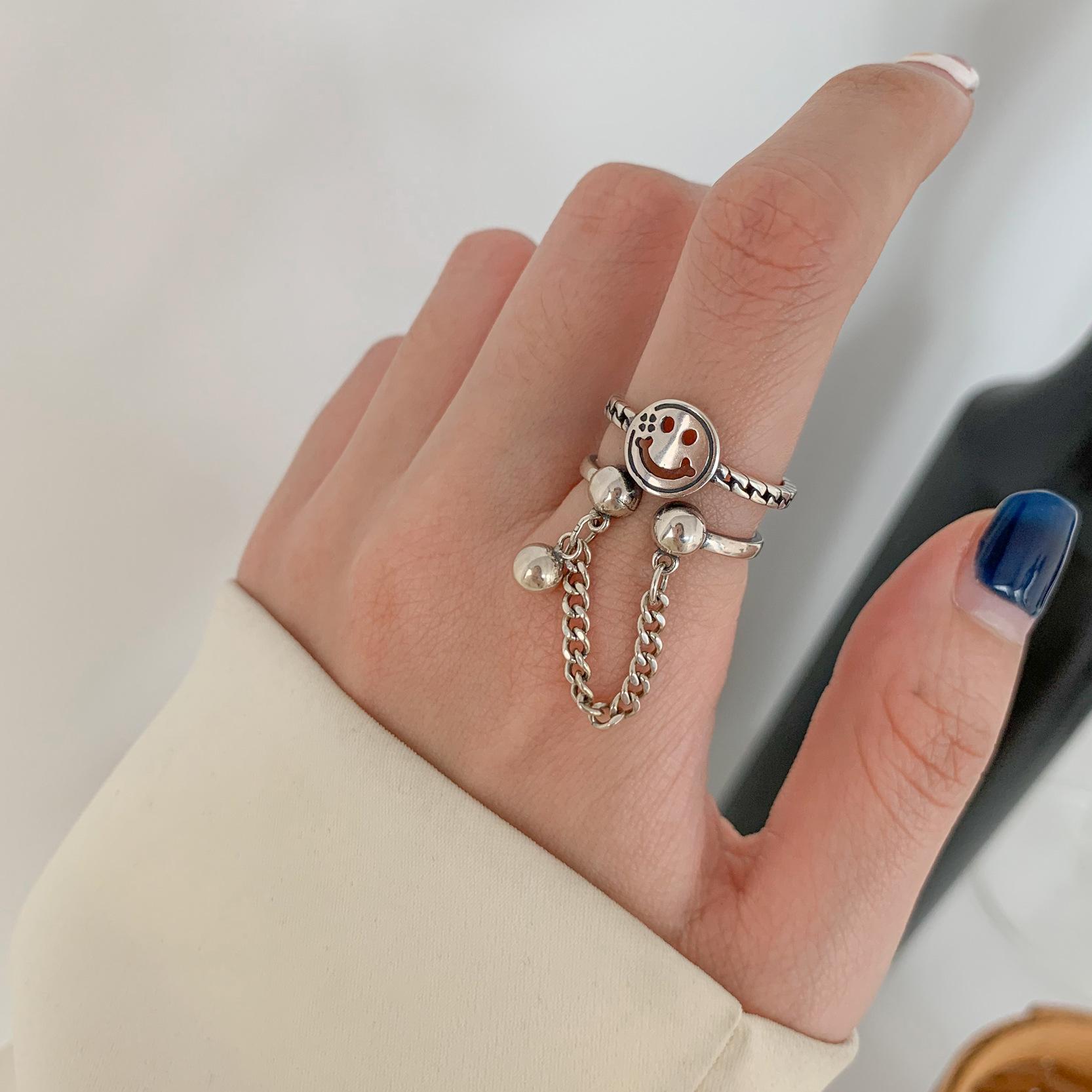 

Серебряное Стильное Кольцо S925 со Смайликом для Женщин Идеально для Фестивалей и Особых Случаев